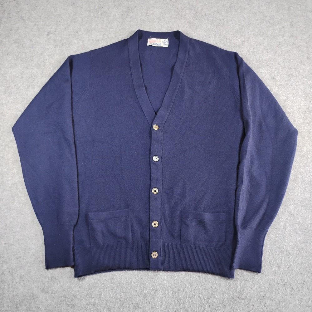 Ballantyne The Scotch House Mens Blue 100% Pure Cashmere Cardigan Scotland L